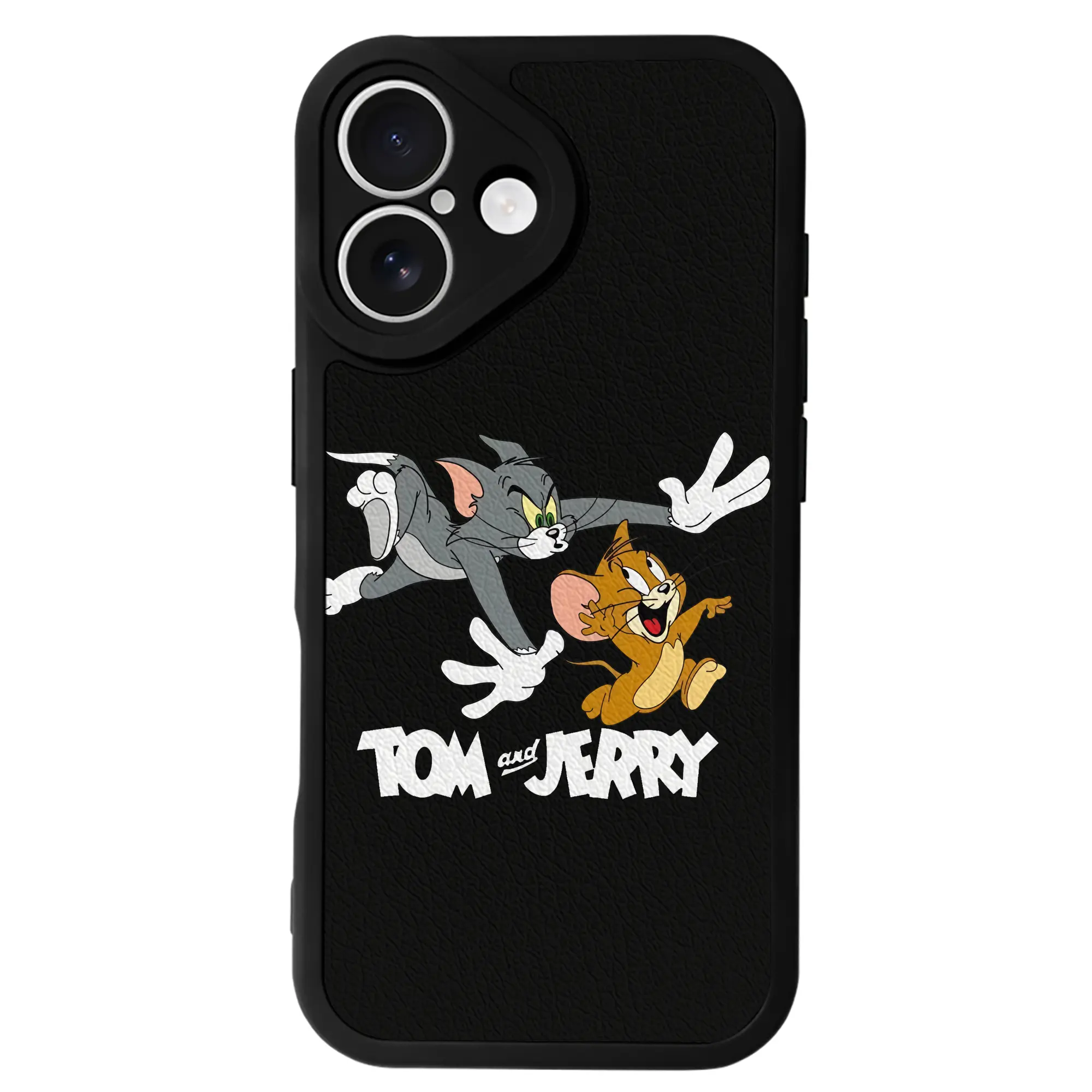 トムとジェリー グッズ トム - IPhone 16シリーズ対応 ・ シリコンスマホケース ・ レザー調 ・ 高精度フィット ・ 耐衝撃 ・ ワイヤレス充電対応 ・ 精密カット